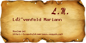 Lövenfeld Mariann névjegykártya